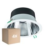 Mehrfachpackung 4x Philips LED Deckenstrahler Coreline DN142B Aluminium Weiß 19.2W 2300lm 60D - 840 Kaltweiß | Ausschnitt 200mm - IP20 - UGR<19.2