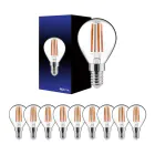 Mehrfachpackung 10x LED E14 Kugel Fadenlampe Klar 4.5W 470lm - 827 | Dimmbar - Ersatz für 40W