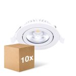 Lot 10x LED Inclinable Spot Blanc 6W 550lm - 930  | Diamètre 75mm - IP54 - Meilleur Rendu De Couleur 